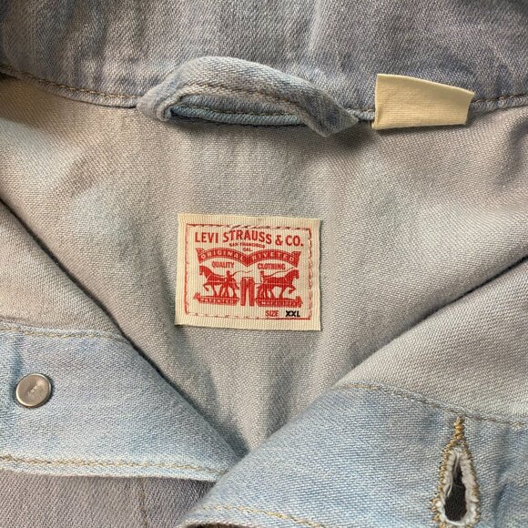 Levi's Short Sleeve Denim Romper Women's XXL Lightwash - Picture 2 of 11